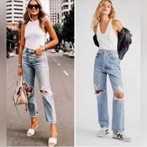 Agolde Light Blue Straight Leg Jeans